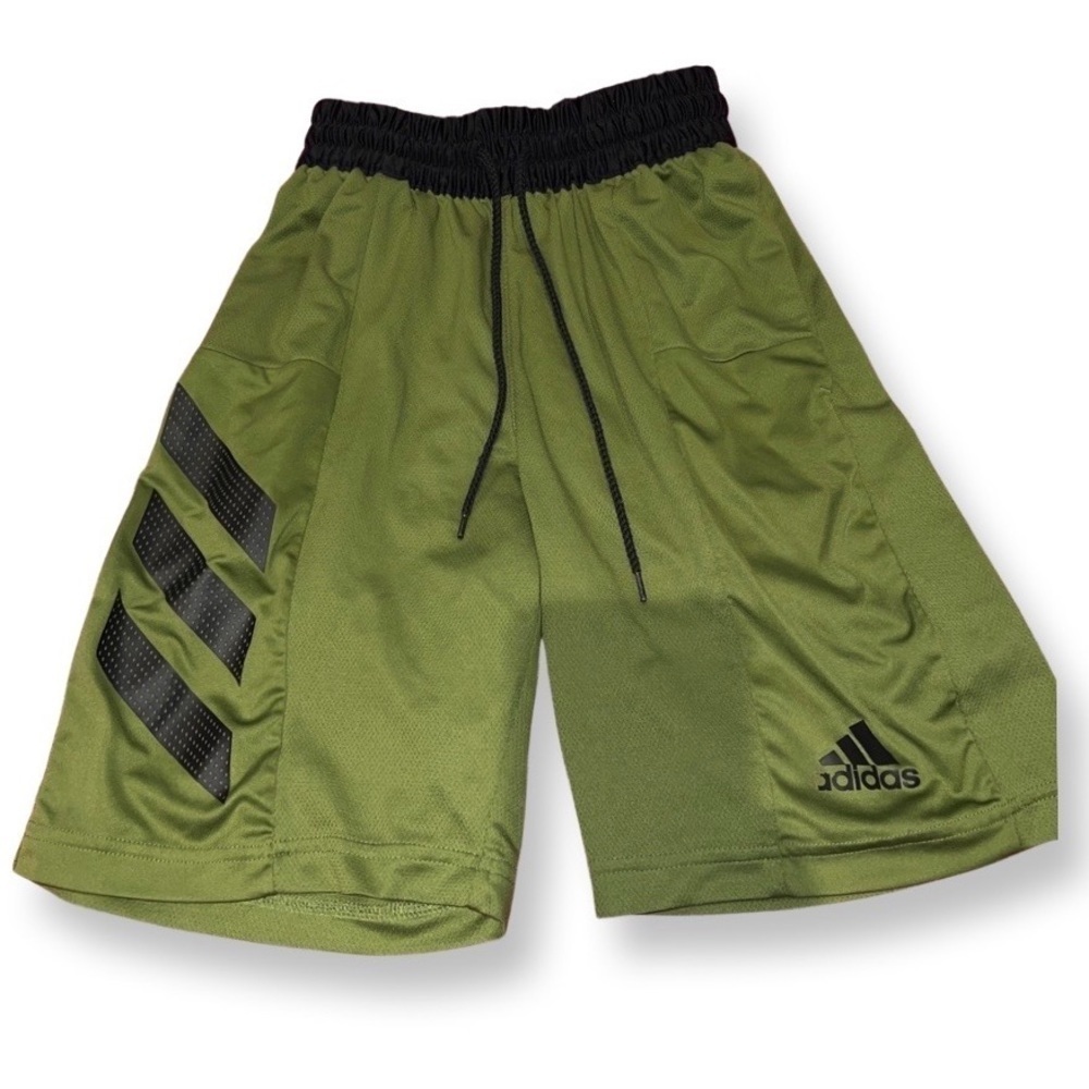 ADIDAS Olive Green Basketball Club Shorts Boys Youth Size XS